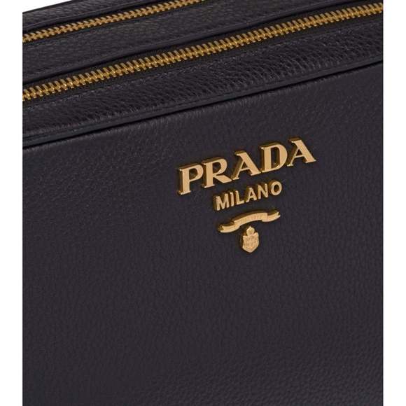 Prada Black Vitello Phenix Leather Double Zip Cross Body - Picture 10 of 12